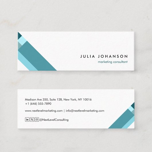 motivo geométrico minimalista moderno azul スキニー名刺