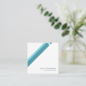 motivo geométrico minimalista moderno azul スクエア名刺 (スタンド正面)