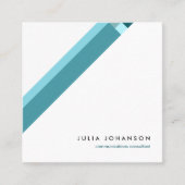 motivo geométrico minimalista moderno azul スクエア名刺 (正面)