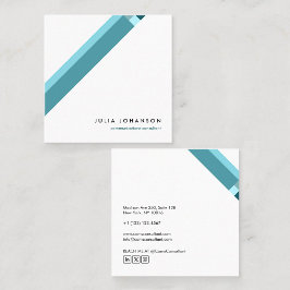 motivo geométrico minimalista moderno azul スクエア名刺