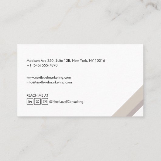 motivo geométrico minimalista moderno marrón 名刺 (裏面)