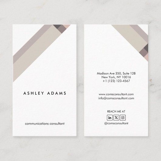 motivo geométrico minimalista moderno marrón 名刺