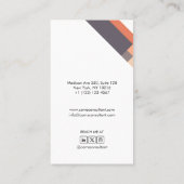 motivo geométrico minimalista moderno naranja lila 名刺 (裏面)