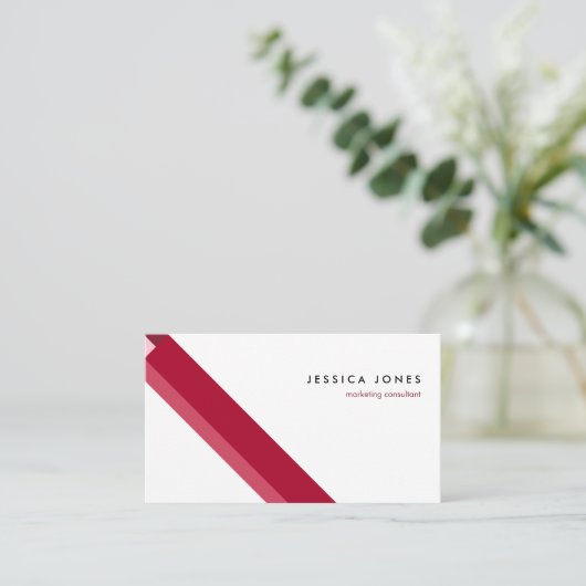 motivo geométrico minimalista moderno rojo 名刺 (スタンド正面)