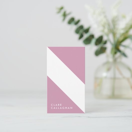 motivo geométrico minimalista moderno rosa 名刺 (スタンド正面)