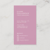 motivo geométrico minimalista moderno rosa 名刺 (裏面)