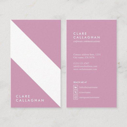 motivo geométrico minimalista moderno rosa 名刺