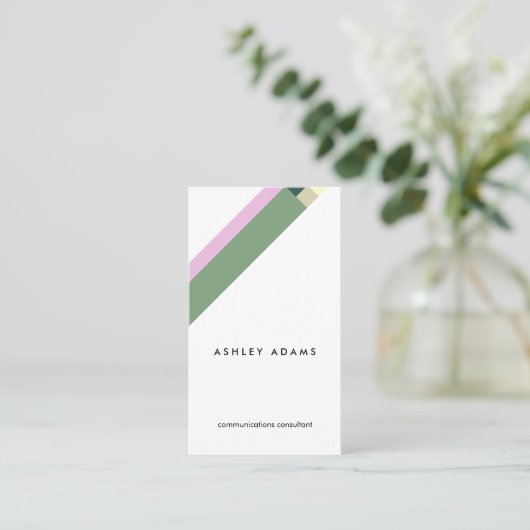 motivo geométrico minimalista moderno verde 名刺 (スタンド正面)