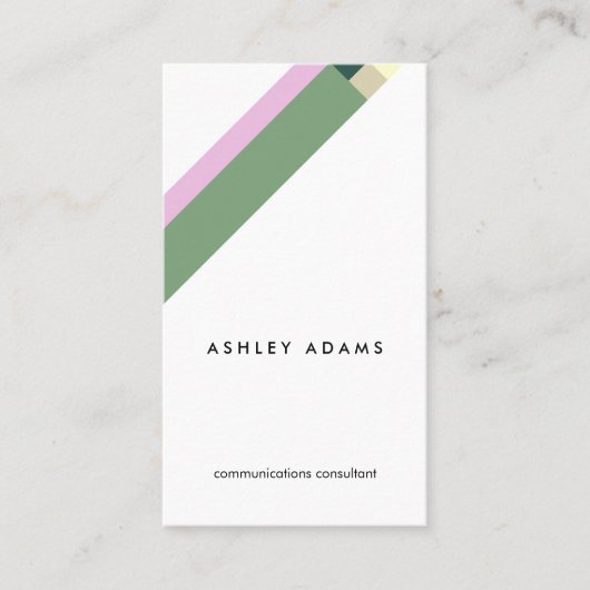 motivo geométrico minimalista moderno verde 名刺 (正面)