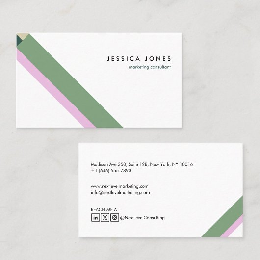 motivo geométrico minimalista moderno verde 名刺