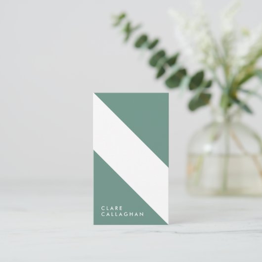 motivo geométrico minimalista moderno verde 名刺 (スタンド正面)