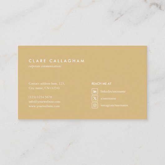 motivo geométrico moderno minimalista amarillo 名刺 (裏面)