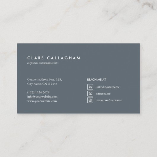 motivo geométrico moderno minimalista gris 名刺 (裏面)