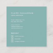 motivo geométrico moderno minimalista turquesa スクエア名刺 (裏面)