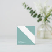 motivo geométrico moderno minimalista turquesa スクエア名刺 (スタンド正面)