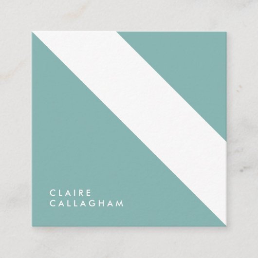 motivo geométrico moderno minimalista turquesa スクエア名刺 (正面)