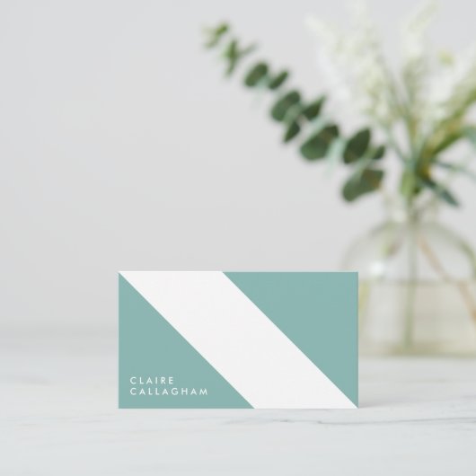 motivo geométrico moderno minimalista turquesa 名刺 (スタンド正面)