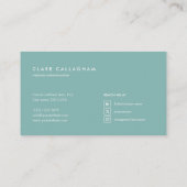 motivo geométrico moderno minimalista turquesa 名刺 (裏面)