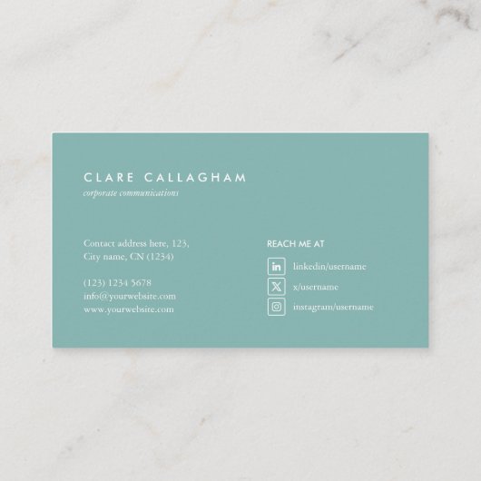 motivo geométrico moderno minimalista turquesa 名刺 (裏面)