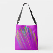 Motley abstract stripes on fuchsia color クロスボディバッグ (裏面)