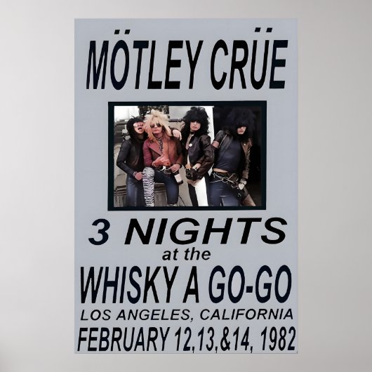 Motley Crue 1978 Club Gig Poster Print 1 ポスター (正面)