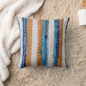Motley Patchwork rug from denim jeans fabric, top クッション (ブランケット)