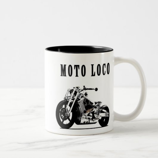Motoの気違いのコーヒー・マグ ツートーンマグカップ (右)