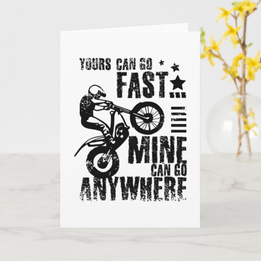 Motoトライアルバイクは速い カード (黄色い花)