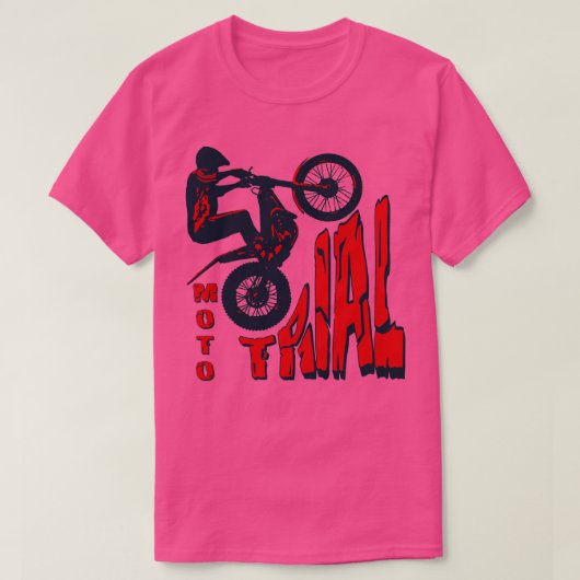 Motoトライアルバイクバイク Tシャツ (デザイン正面)