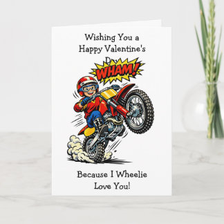 Moto Cross Wheelie Love You | Valentine's Day カード