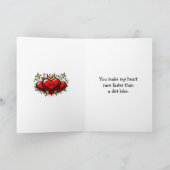 Moto Cross Wheelie Love You | Valentine's Day カード (内部)