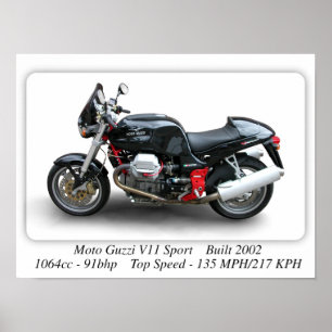 Moto Guzzi V11スポーツバイク- A3サイズプリント ポスター