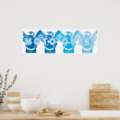 Moto Guzzi V7ストーンエンジンブロック ポスター (キッチン)