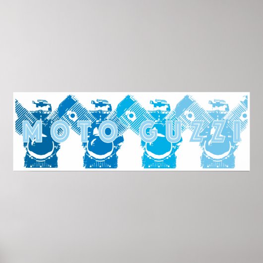 Moto Guzzi V7ストーンエンジンブロック ポスター (正面)