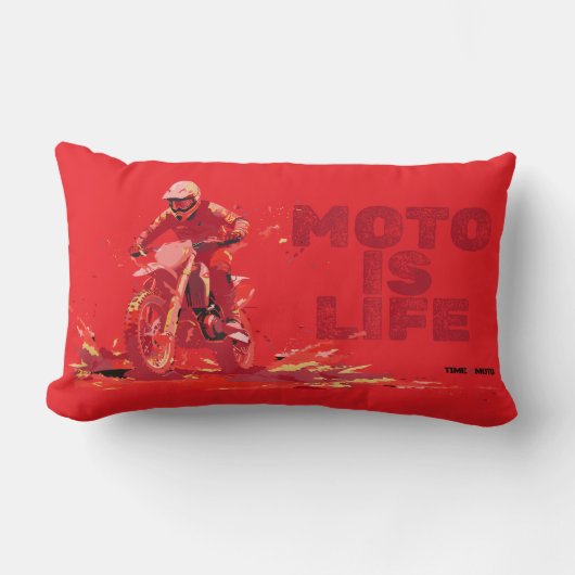 Moto Is Life Throw Pillow ランバークッション (正面)