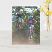 Moto Xの挨拶状のモトクロス カード (黄色い花)