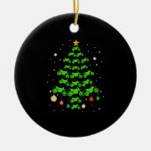 Motocのためのダートバイククリスマスツリーおもしろいクリスマスギフト セラミックオーナメント (正面)