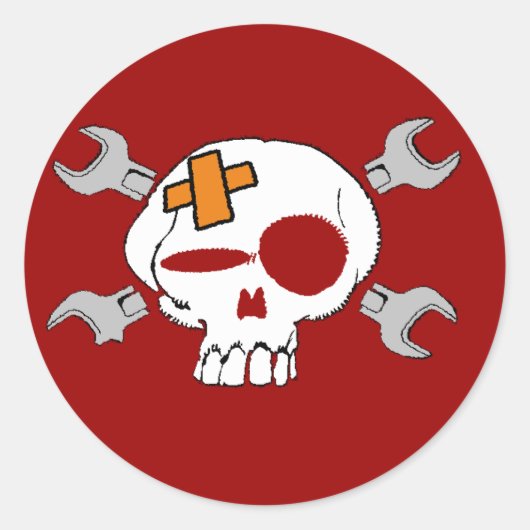 MOTOCLUBM SKULL VINTAGE ラウンドシール (正面)