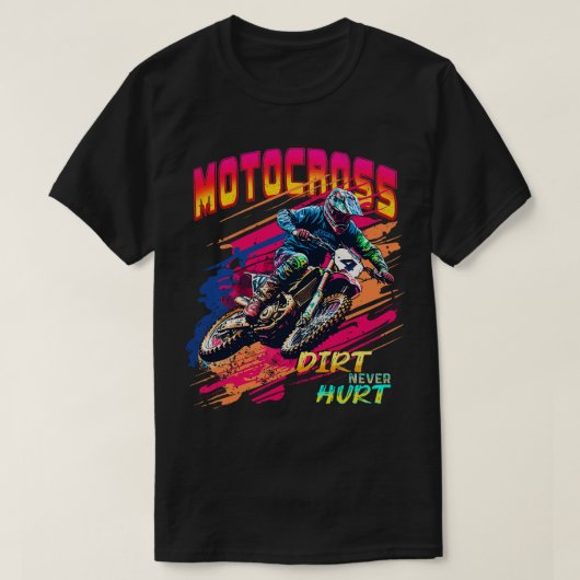 Motocrossスーパークロスレースダートバイクレースダートネ Tシャツ (デザイン正面)