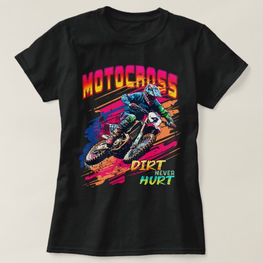 Motocrossスーパークロスレースダートバイクレースダートネ Tシャツ (デザイン正面)