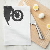 Motocrossドライバ-背景色を選択 キッチンタオル (四つ折り)