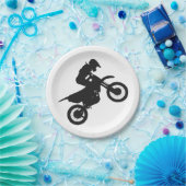 Motocrossドライバ – 背景色を選択 ペーパープレート (パーティー)