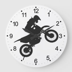 Motocrossドライバ – 背景色を選択 ラージ壁時計