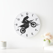 Motocrossドライバ – 背景色を選択 ラージ壁時計 (ホーム)