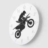 Motocrossドライバ-背景色を選択 ラージ壁時計 (傾斜)