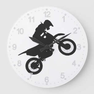 Motocrossドライバ-背景色を選択 ラージ壁時計