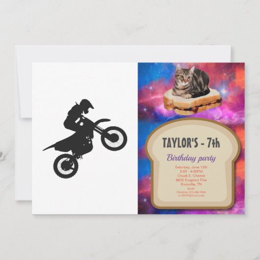 Motocrossドライバ-背景色を選択 招待状 (正面)