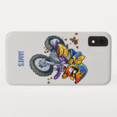 Motocrossライダーカートゥーパーソナライズされたン名 |スポーツ Case-Mate iPhoneケース (裏面(横))