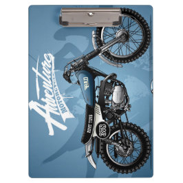 Motocross Blue Dirtバイククリップボード | オフィス用品 クリップボード
