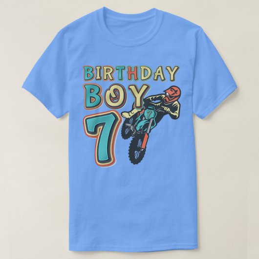 Motocross Dirt Bike Kids 7 Years Old Birthday Part Tシャツ (デザイン正面)